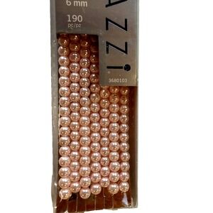 New Crystazzi Round Pearls Pink 6mm Glass Beads 190 pc Jewelry Beading Craft Art